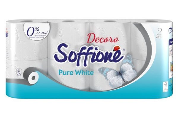 Туалетная бумага 2-слойная Pure White