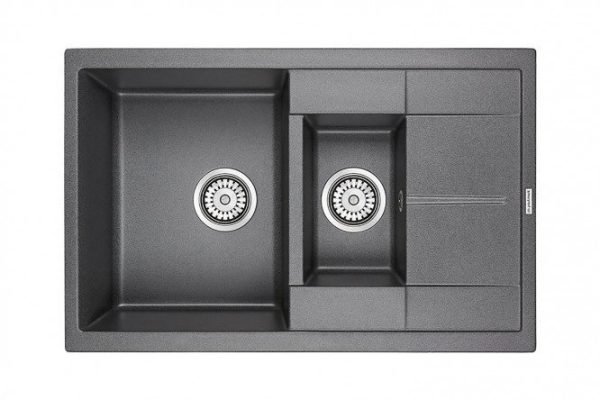 Мойка врезная с крылом PAULMARK Feste PM237850-DG 77.5х49.5х19.5 см