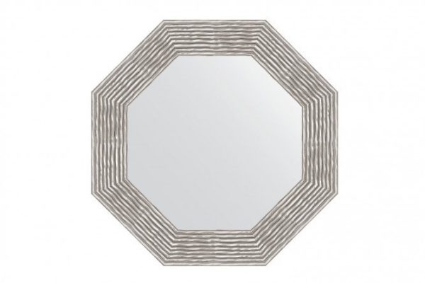 Зеркало настенное в багетной раме EVOFORM Octagon BY 7356, волна хром 61х61 см