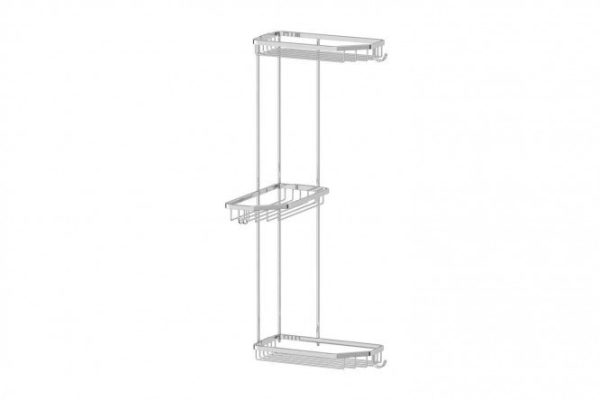 Полочка-решётка угловая 3-ярусная с крючками FBS Ryna 22x53.9x22 см