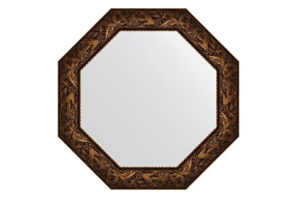 Зеркало настенное в багетной раме EVOFORM Octagon BY 3837, византия бронза 78.8х78.8 см