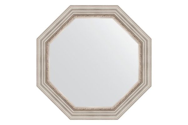Зеркало настенное в багетной раме EVOFORM Octagon BY 3789, римское серебро 76.6х76.6 см