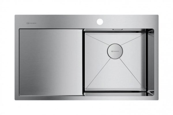 Мойка врезная с крылом OMOIKIRI Akisame 86-IN-R 4993763, нержавеющая сталь 86х51х20 см