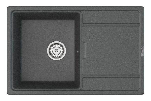 Мойка кухонная врезная с крылом POINT Лаура 78 PN3005GR, графит 78х50х21.5 см