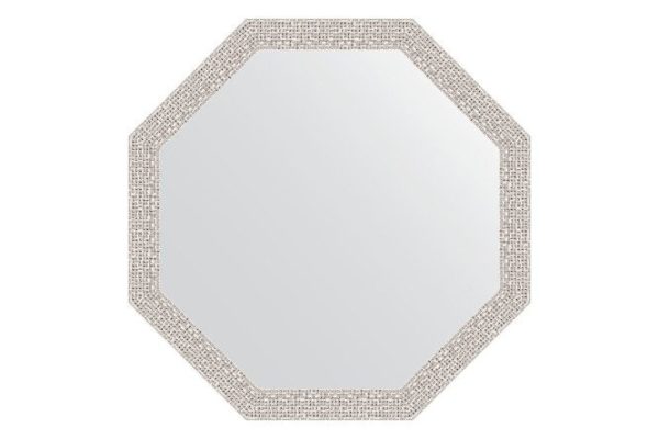 Зеркало настенное в багетной раме EVOFORM Octagon BY 3680, мозаика хром 58.2х58.2 см