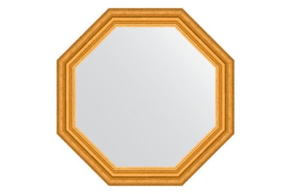 Зеркало настенное в багетной раме EVOFORM Octagon BY 3734, состаренное золото 62.6х62.6 см