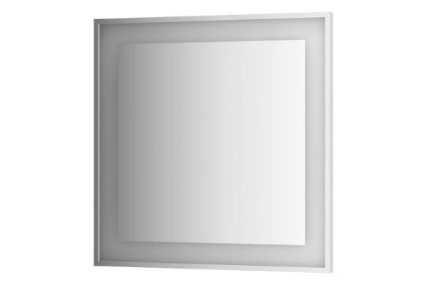 Зеркало настенное в багетной раме EVOFORM Ledside хром со встроенным LED-светильником, BY 2211 90х90 см