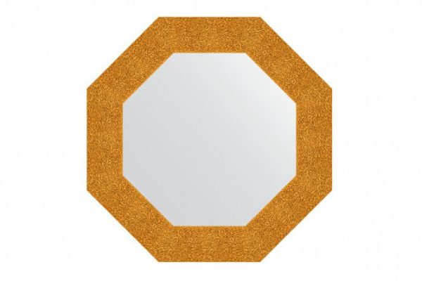 Зеркало настенное в багетной раме EVOFORM Octagon BY 7350, чеканка золотая 61х61 см