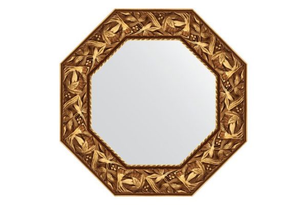 Зеркало настенное в багетной раме EVOFORM Octagon BY 3829, византия золото 58.8х58.8 см