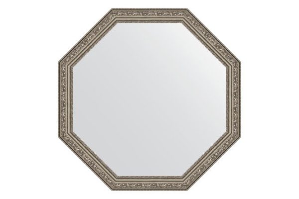 Зеркало настенное в багетной раме EVOFORM Octagon BY 3693, виньетка состаренное серебро 70.4х70.4 см