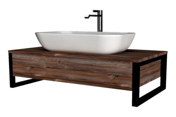 Тумба 1Marka Grunge Loft 100 см, цвет дуб Намибия, чёрный