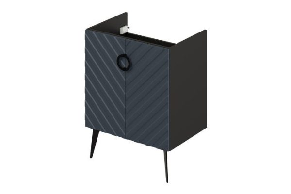 Тумба под раковину напольная Palladio 2.0 63.6 см, цвет каркаса чёрный, фасада маренго софт