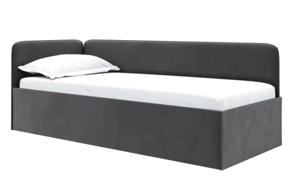 Кровать угловая Джеки 90х200 см цвет серый