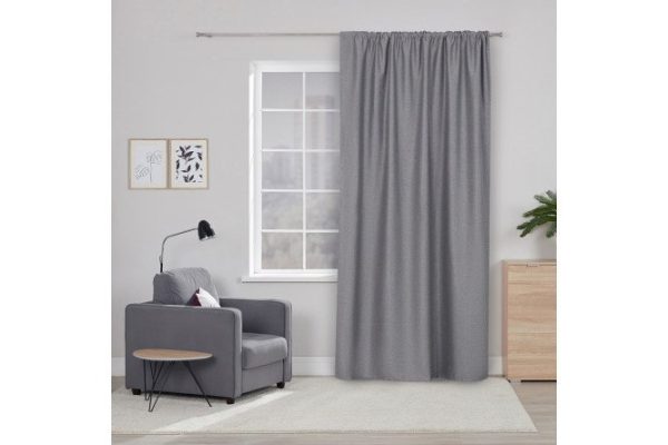 Портьера на ленте MICASA Bria 180х280 см, 1 шт., цвет серый