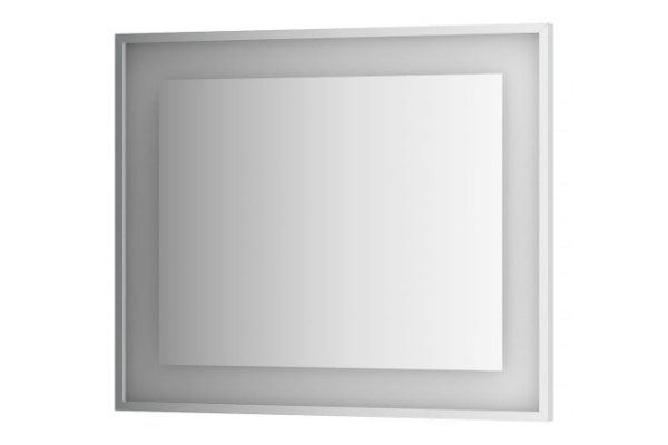 Зеркало настенное в багетной раме EVOFORM Ledside хром со встроенным LED-светильником, BY 2204 90х75 см