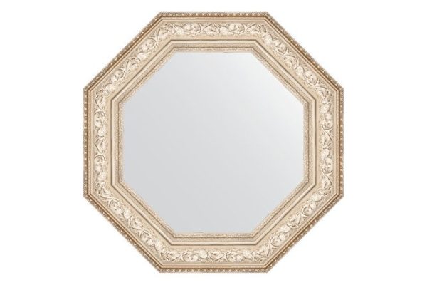 Зеркало настенное в багетной раме EVOFORM Octagon BY 3854, виньетка серебро 70.6х70.6 см