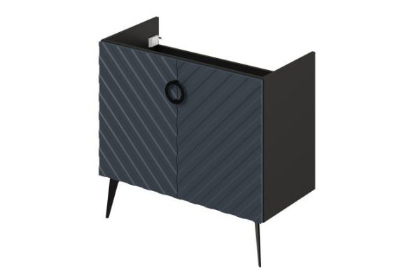 Тумба под раковину напольная Palladio 2.0 89.1 см, цвет каркаса чёрный, фасада маренго софт
