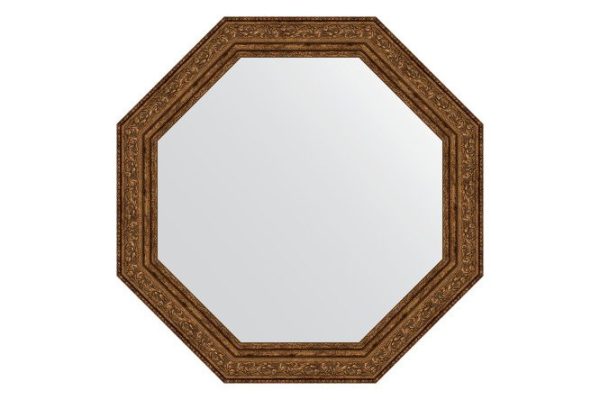 Зеркало настенное в багетной раме EVOFORM Octagon BY 3694, виньетка состаренная бронза 50.4х50.4 см