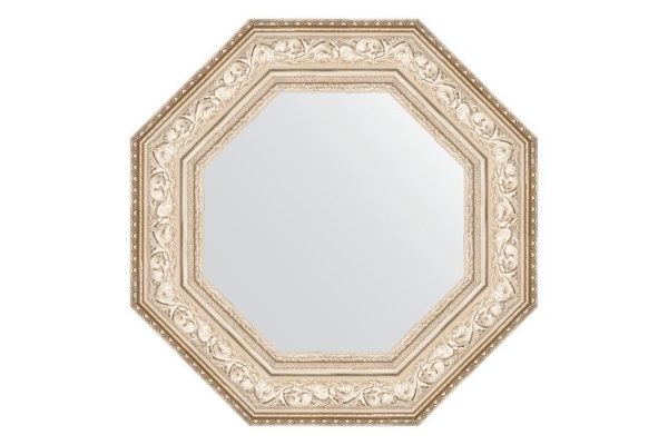 Зеркало настенное в багетной раме EVOFORM Octagon BY 3853, виньетка серебро 60.6х60.6 см