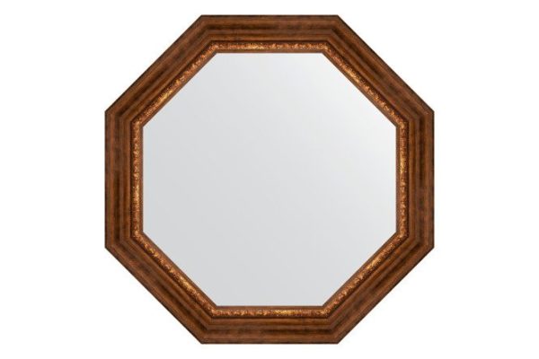 Зеркало настенное в багетной раме EVOFORM Octagon BY 3792, римская бронза 76.6х76.6 см