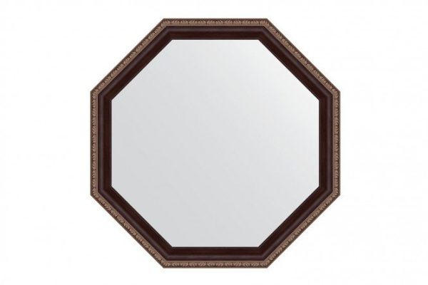 Зеркало настенное в багетной раме EVOFORM Octagon BY 3866, махагон с орнаментом 59х59 см