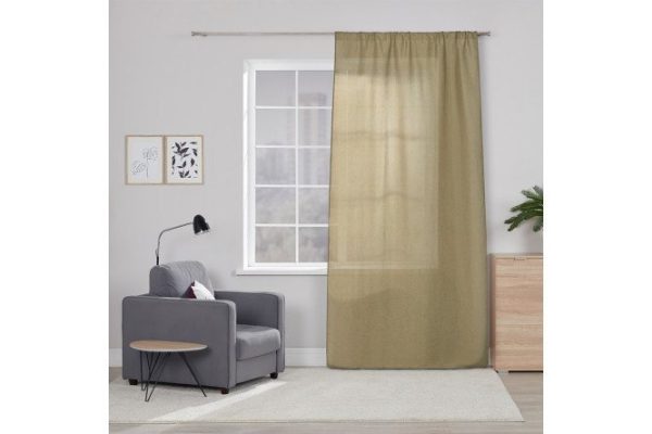 Штора на ленте MICASA Kosett 144х280 см, 1 шт., цвет оливковый