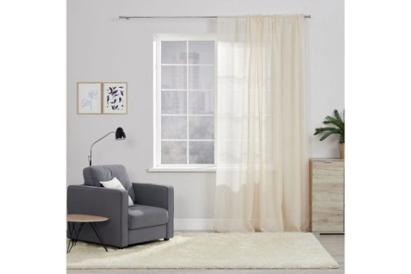 Тюль на ленте MICASA Celina 300х280 см, 1 шт., цвет бежевый