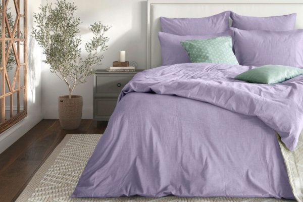 Комплект постельного белья Melange Iris Хлопок 148х215 см, 1,5 спальный