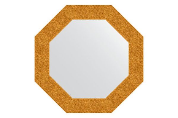 Зеркало настенное в багетной раме EVOFORM Octagon BY 3800, чеканка золотая 66.6х66.6 см