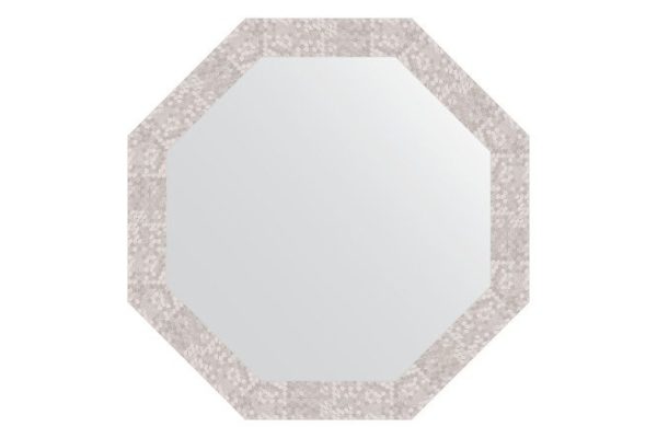 Зеркало настенное в багетной раме EVOFORM Octagon BY 3747, соты алюминий 73х73 см