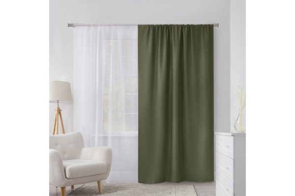 Штора MICASA Harper 145х260 см, 1 шт., цвет зелёный