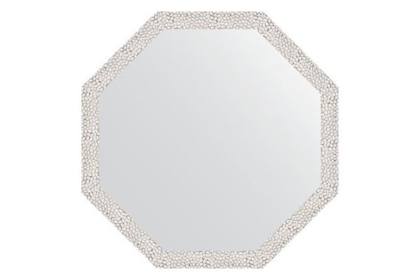 Зеркало настенное в багетной раме EVOFORM Octagon BY 3678, чеканка белая 68.2х68.2 см