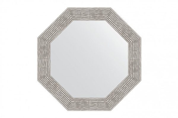 Зеркало настенное в багетной раме EVOFORM Octagon BY 7357, волна хром 71х71 см