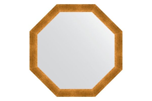 Зеркало настенное в багетной раме EVOFORM Octagon BY 3702, травленое золото 70.4х70.4 см