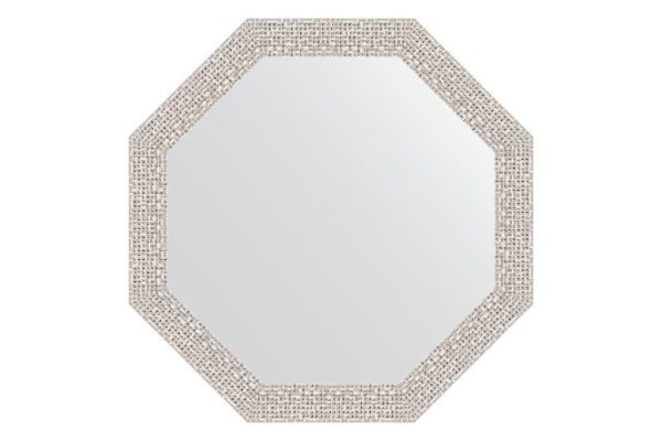 Зеркало настенное в багетной раме EVOFORM Octagon BY 3679, мозаика хром 48.2х48.2 см