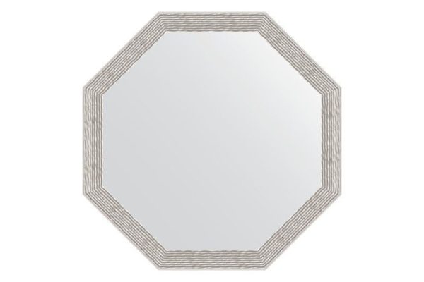 Зеркало настенное в багетной раме EVOFORM Octagon BY 3683, волна алюминий 58.2х58.2 см