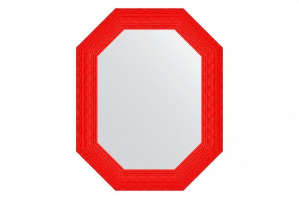 Зеркало настенное в багетной раме EVOFORM Polygon BY 7298, красная волна 61х76 см