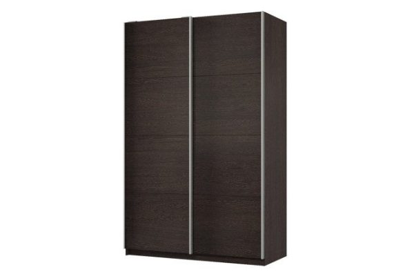 Шкаф-купе 2-дверный Практик 140х220х60 см, венге, профиль серебро