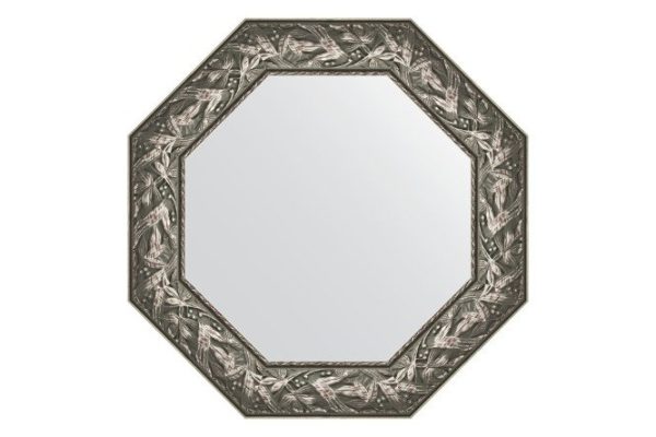 Зеркало настенное в багетной раме EVOFORM Octagon BY 3833, византия серебро 68.8х68.8 см