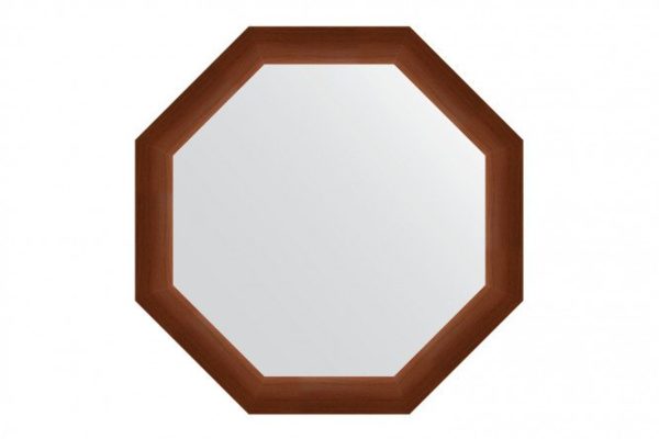 Зеркало настенное в багетной раме EVOFORM Octagon BY 3992, орех 67х67 см