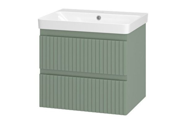 Тумба подвесная Victory 60 VIC-09060-0802Я с 2 ящиками 60.5 см, цвет каркаса зелёный, фасада зелёный