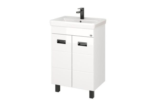 Тумба напольная ONIKA Балтика-Квадро Black 106139 55.5 см, цвет каркаса белый, фасада белый