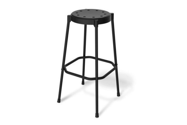 Стул барный SHT-S48 CT-48 40х76х40 см, цвет сидушки чёрный, ножек чёрный муар