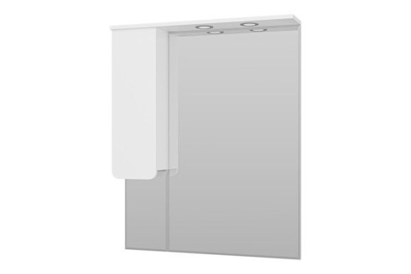 Зеркало-шкаф Чегет 75 П-Чег-02075-01П c LED-подсветкой 82.5х100х17 см, Левый