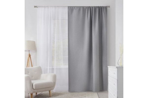 Штора ESTUDI BLANCO Ester 180х270 см, 1 шт., цвет серый