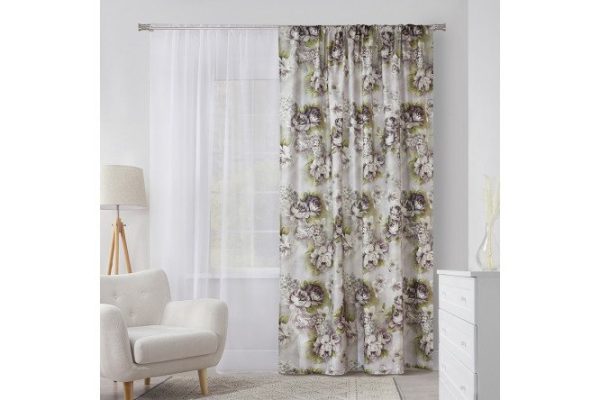 Штора на ленте MICASA Perla 180х275 см, 1 шт., цвет белый, бежевый, зелёный