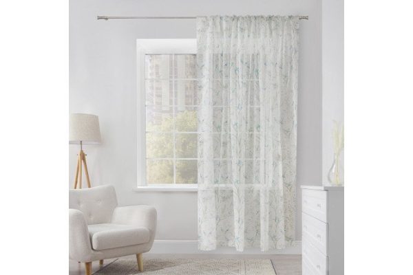 Тюль MICASA Lola 300х275 см, 1 шт., цвет белый, зелёный, голубой