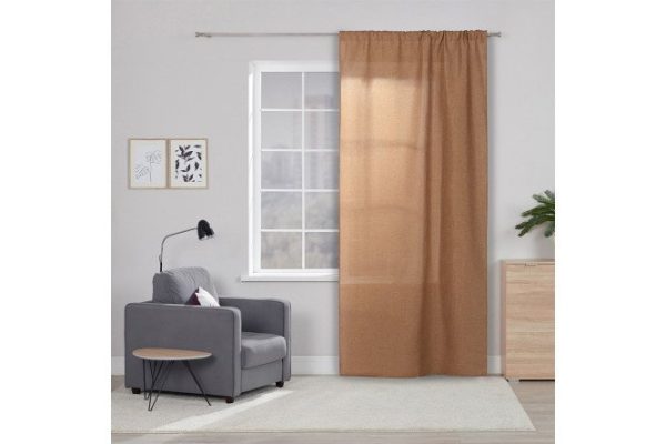 Штора на ленте MICASA Kosett 144х280 см, 1 шт., цвет коричневый