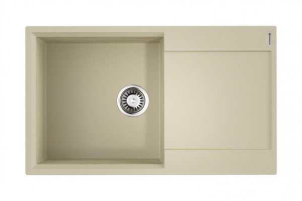 Мойка врезная с крылом OMOIKIRI Daisen 86-BE 4993694, ваниль 86х50х19 см