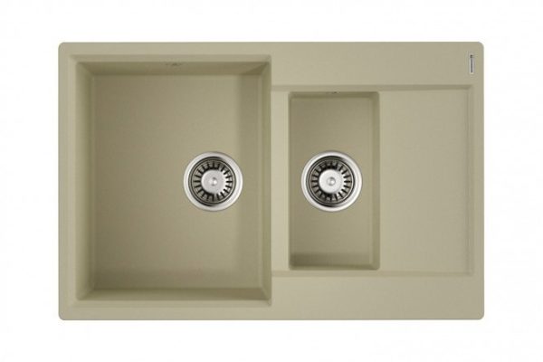Мойка врезная с крылом OMOIKIRI Daisen 78-2-BE 4993328, ваниль 78х51х19.5 см